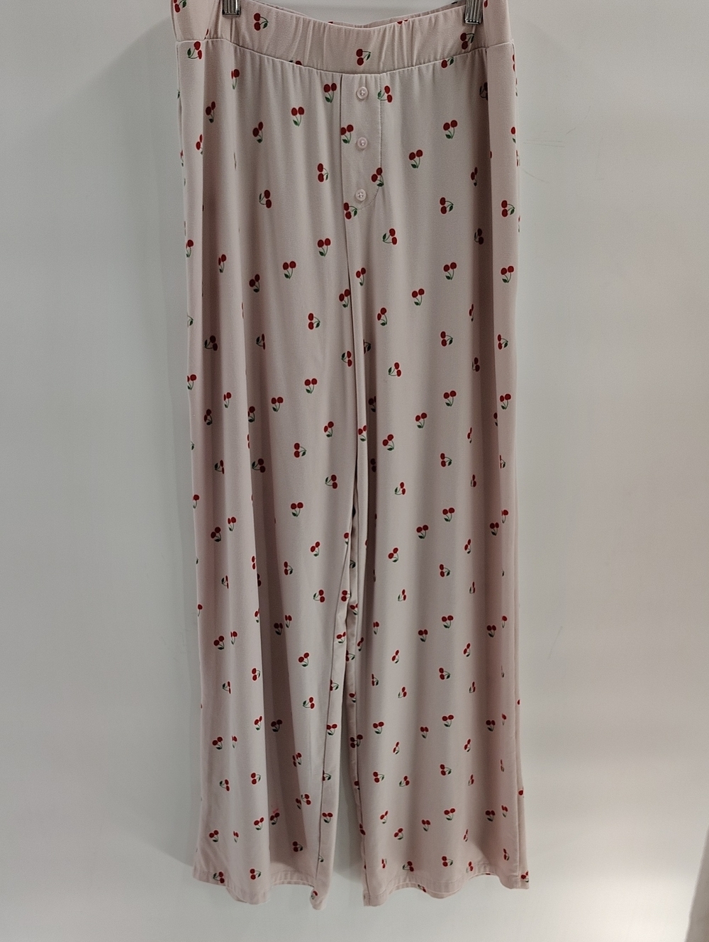 Riley & James Pajama Bottoms Long Pants Pink w/ Cherry Motif Print Size X Large
